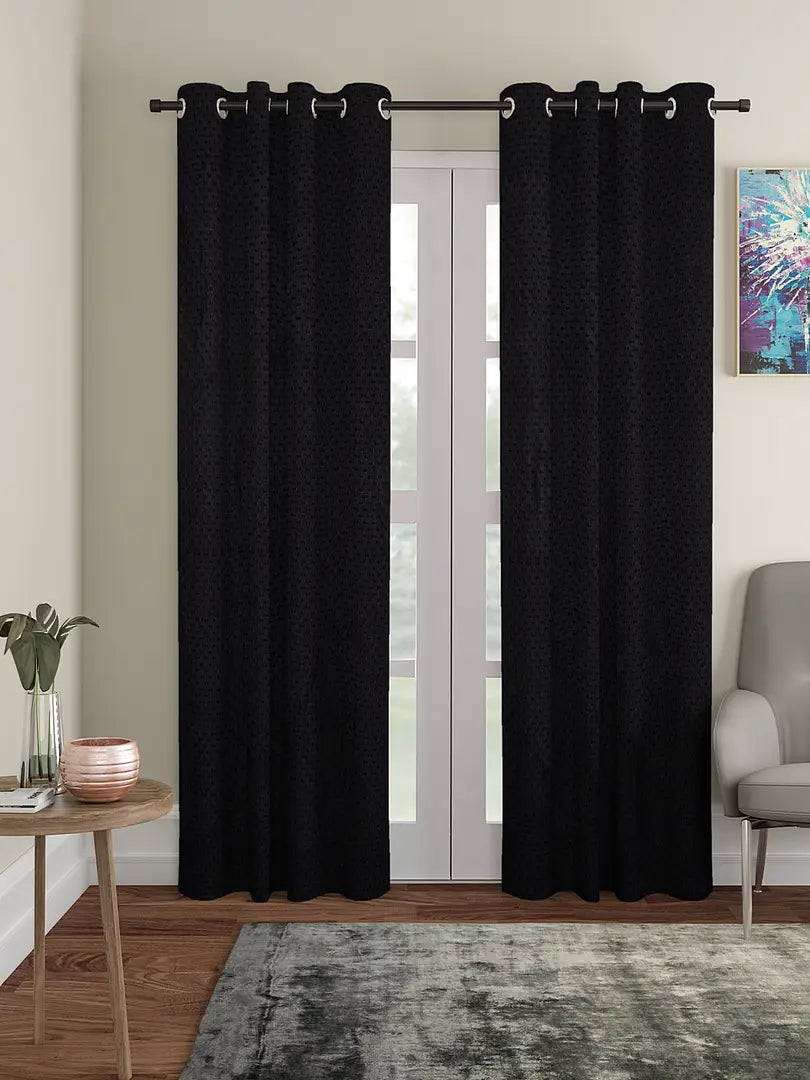 FasHome Modern Polyester Long Door Curtain (Pack Of 2)