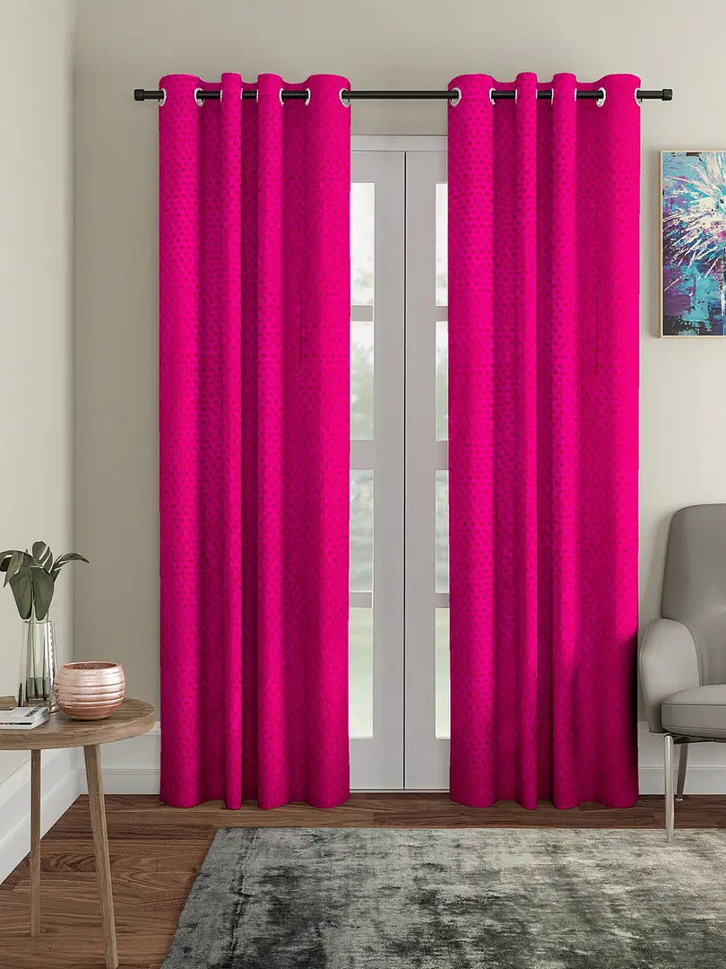 FasHome Modern Polyester Long Door Curtain (Pack Of 2)