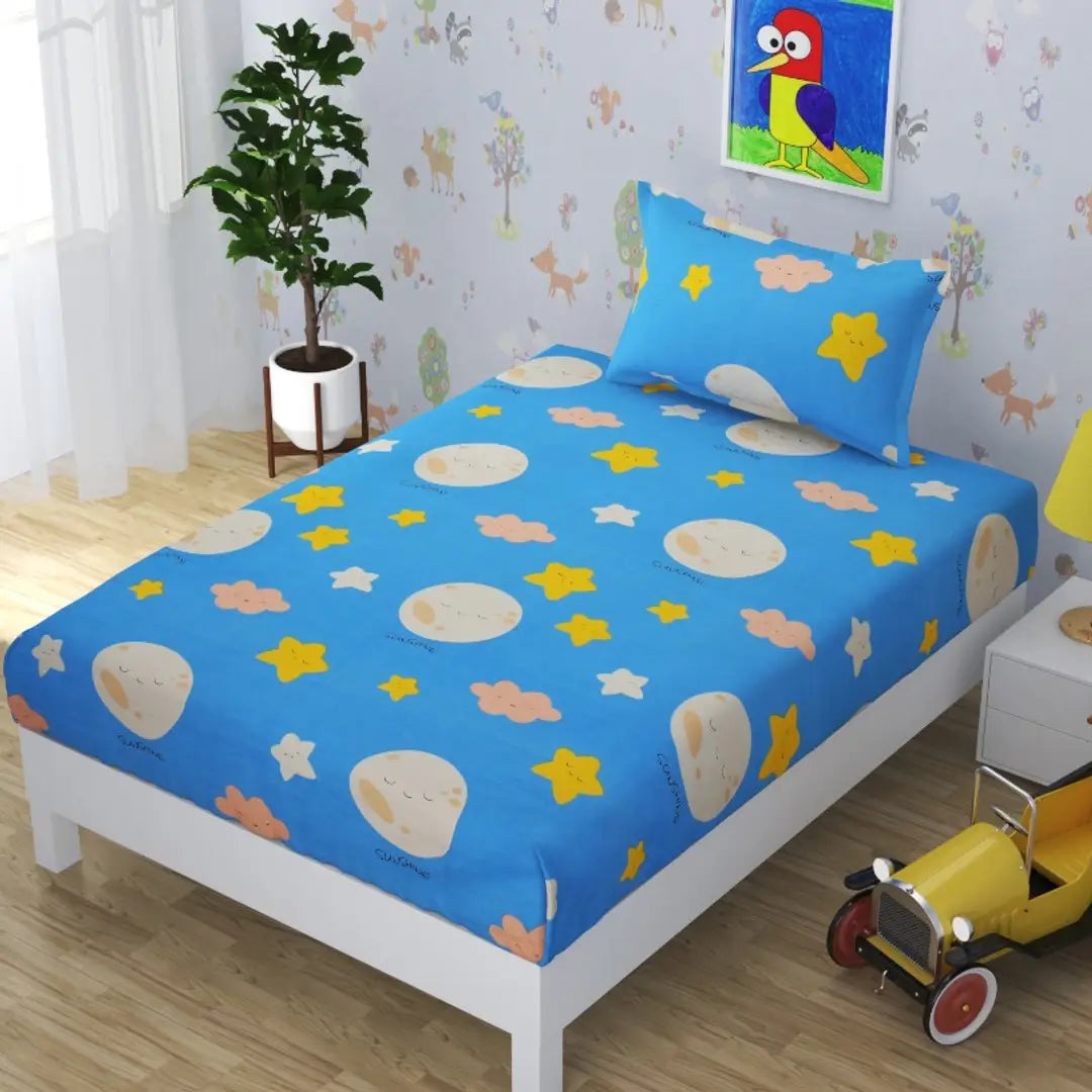 KIDZANIA SINGLE BED ELASTIC FITTED BEDSHEETS