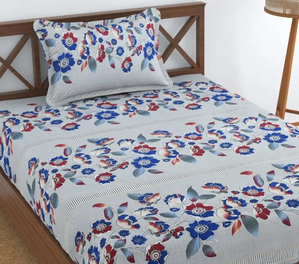 Classic Microfiber Printed Single Bedsheets with Pillow Cover