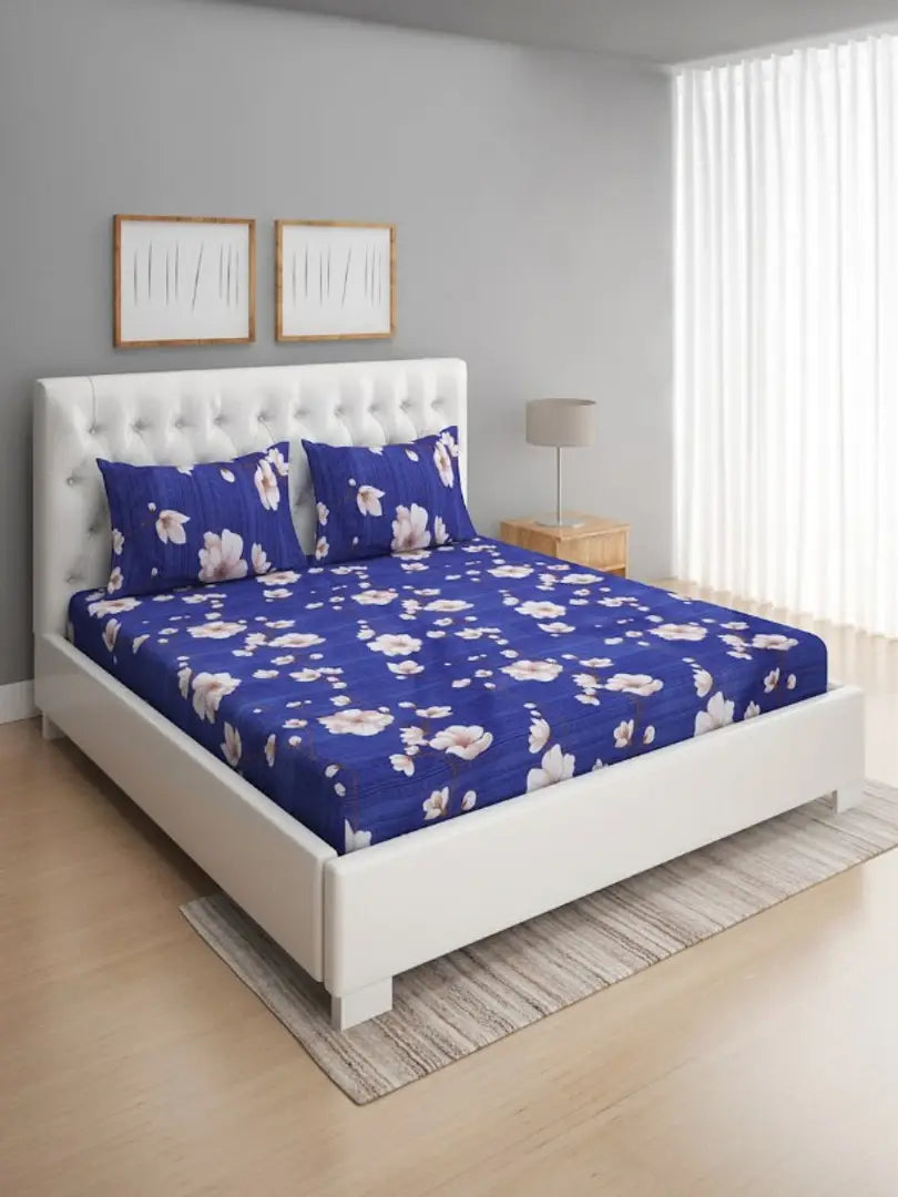 New Town Attractive Elastic Fitted 1 Bedsheet 2 Pillow Covers